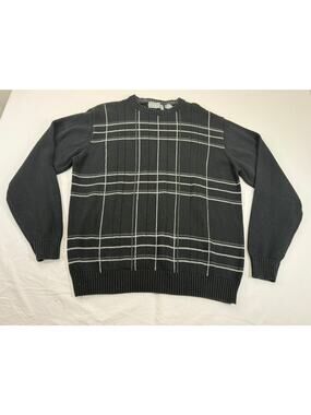 Oscar de la Renta Cotton Men’s XL Sweater Plaid Y2K Vintage Excellent Condition